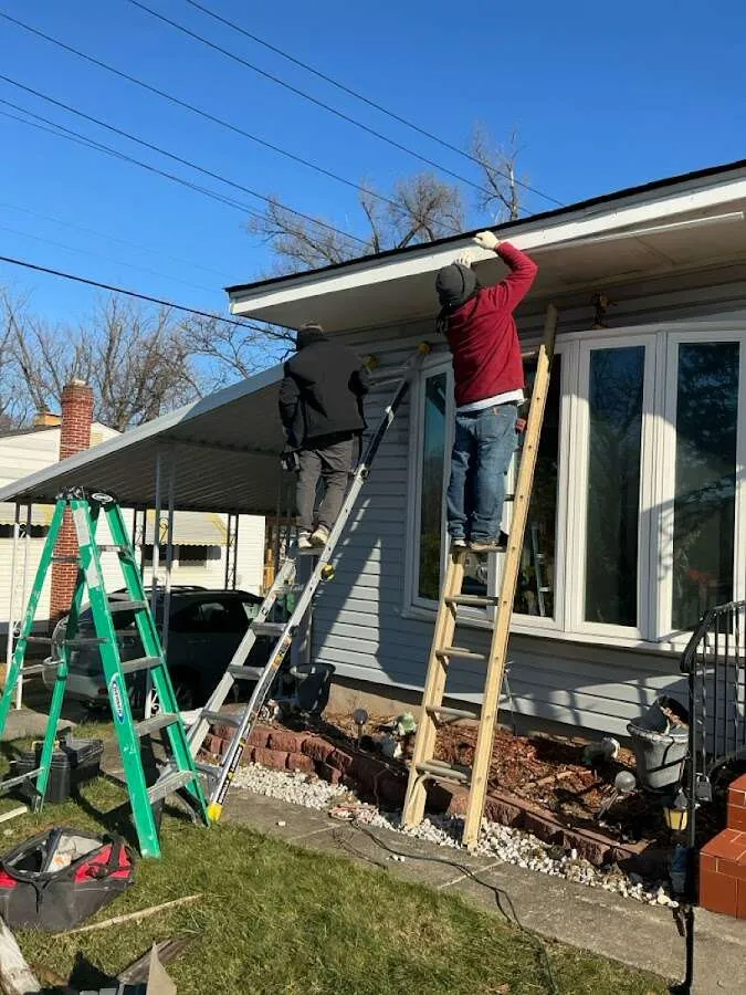 Restoration crew performing exterior repair in South Riding